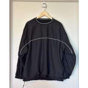 Vintage Mizuno Fleece Jacket Men’s Large Reversible Pullover Black Crewneck